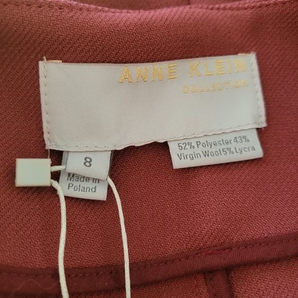 NWT Anne Klein Collection Zip Front Dress • Ruby Wine • Gold Zip • Sz 8 - Picture 7 of 7